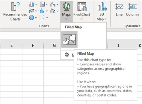 Filled maps Excel