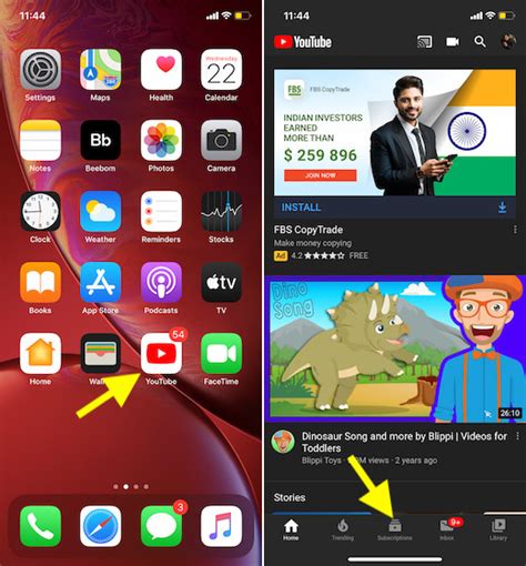 Filter Subscriptions Feed on YouTube for iPhone and iPad
