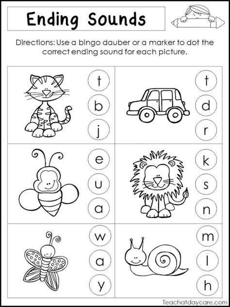 Final Sound Worksheets For Kindergarten