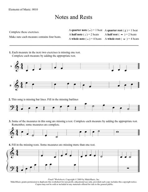 Finale Worksheets Copyright 2009 By Makemusic Inc Answers