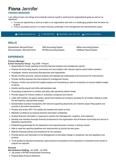 Best Finance Manager Resume Example LiveCareer