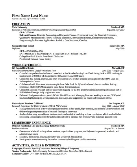 Finance Resume Templates