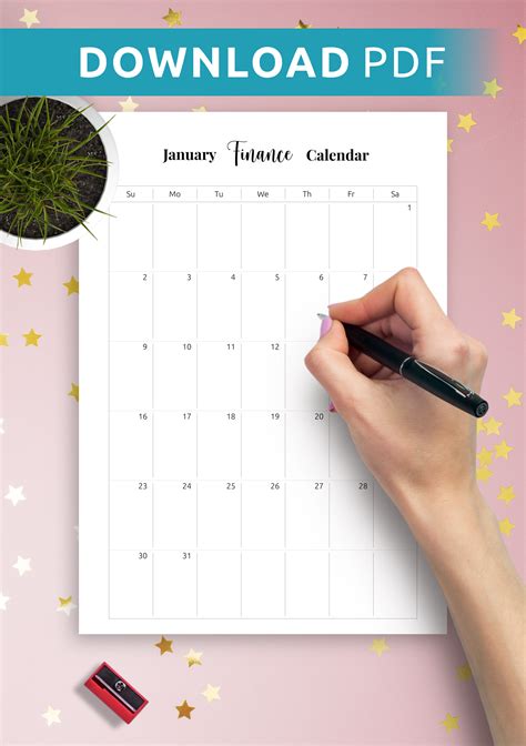 Financial Calendar Template