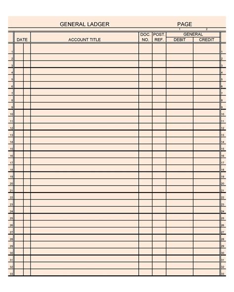 Financial Ledger Template