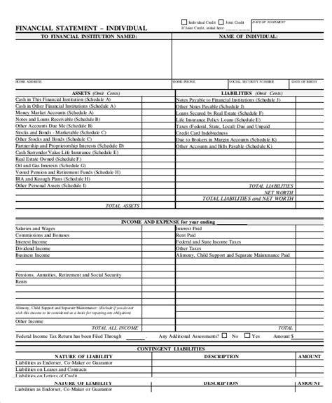Financial Statement Form - 12+ Free PDF, Word Documents Download