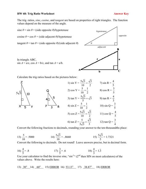 Find The Exact Value Of Each Trigonometric Function Worksheet
