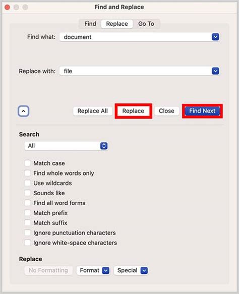 Find And Replace In Word Macbook