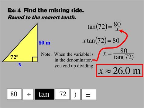 Find The Missing Side Round To The Nearest Tenth