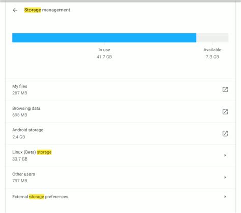 Find Total and Remaining Storage Space on Chrome OS