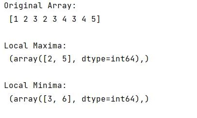 Finding Local Maxima/Minima With Numpy In A 1d Numpy Array