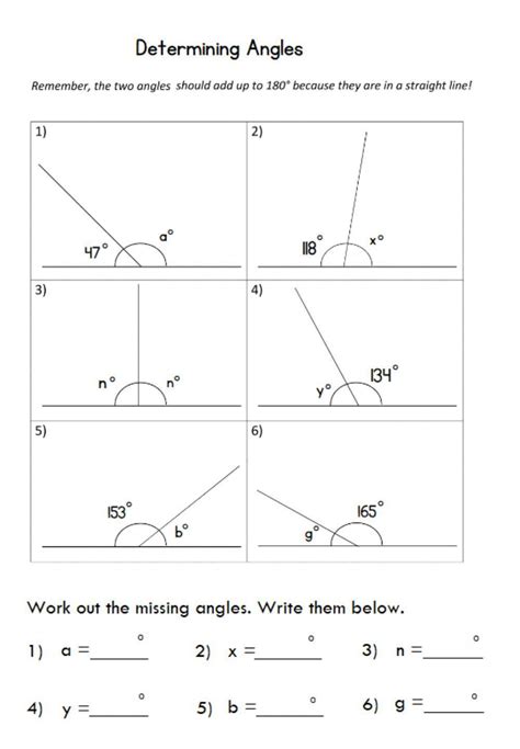 Finding Angles Worksheet
