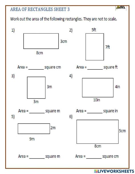 Finding Area Worksheet