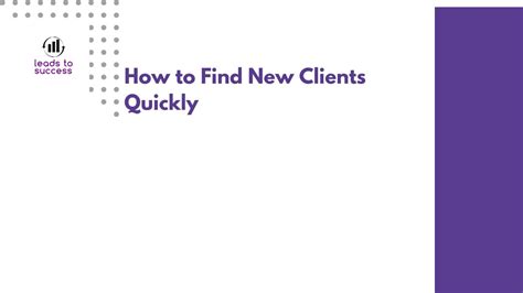 Finding Clients Quickly