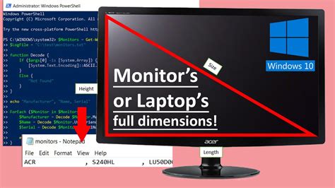 Finding the Monitor Size in Windows Operating System