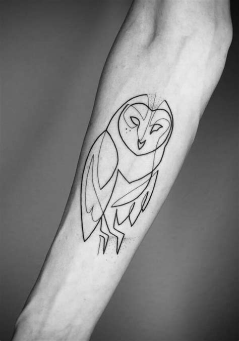 10 Enchanting Designs of Fine Line Owl Tattoos