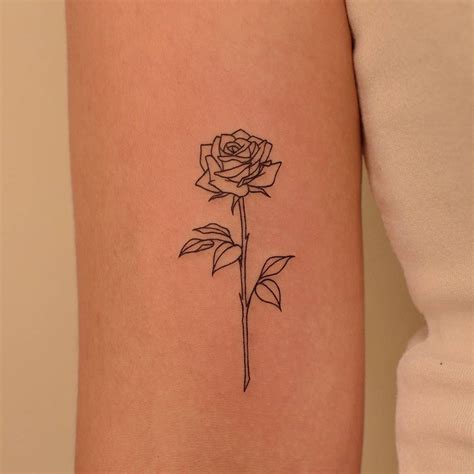 Fineline Rose Tattoo