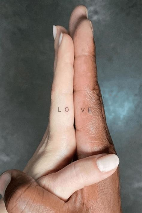 Finger Couple Tattoos Love