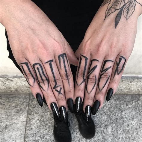 Finger Lettering Tattoos