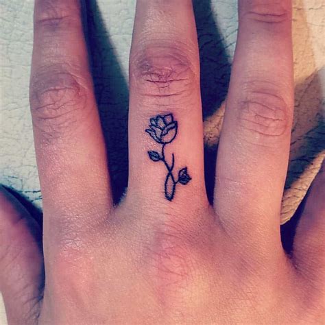 Finger Tattoo Rose