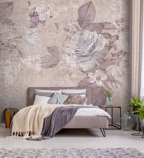 Personalizzato 3D carta da parati fiore, lilla fiore acquerello murales