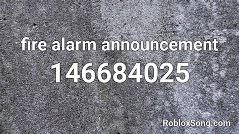 Fire Alarm Roblox ID