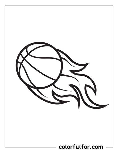 Fire Basketball Coloring Page