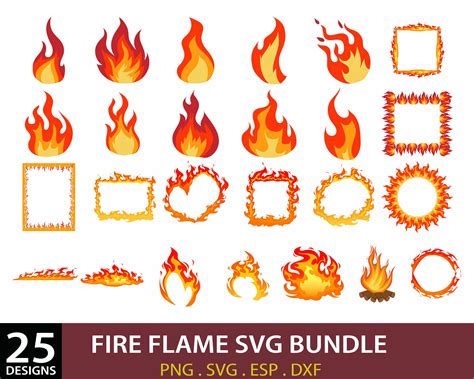 Download Fire Clipart Bundle For Crafts