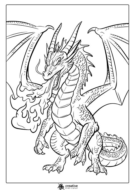 Fire Dragon Coloring Page