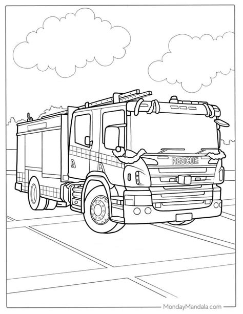 Fire Engine Coloring Pages