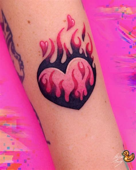 Fire Heart Tattoo