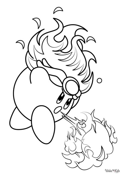 Fire Kirby Coloring Pages