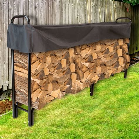 Sunnydaze 2' Steel Indoor/Outdoor Firewood Log Rack Storage w/ Bronze Finish