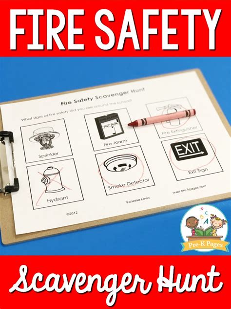 Fire Safety Scavenger Hunt Printable