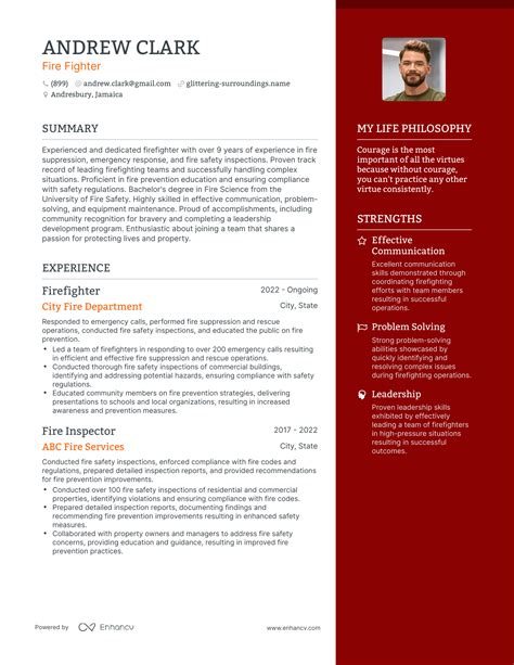 Fire Service Resume Templates