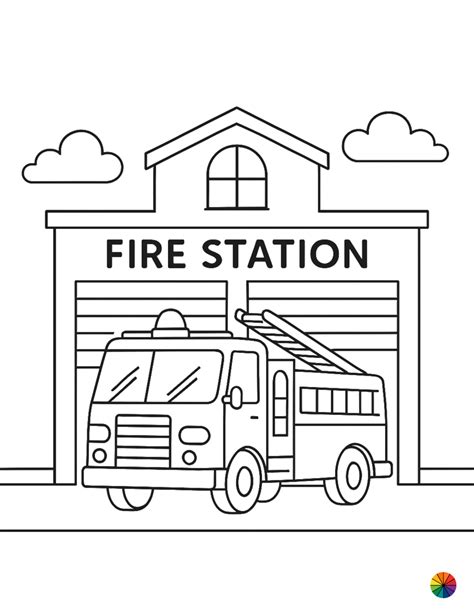 Fire Station Coloring Pages
