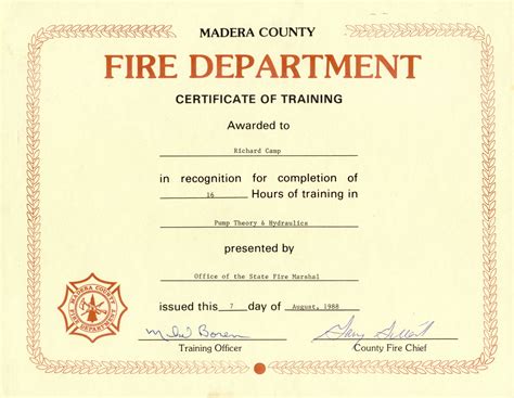 Fire safety officer training in California