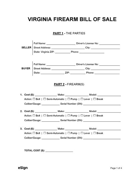 Free Kansas Firearm (Gun) Bill of Sale Form PDF WORD