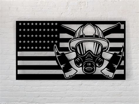 Download Firefighter American Flags DXF Files