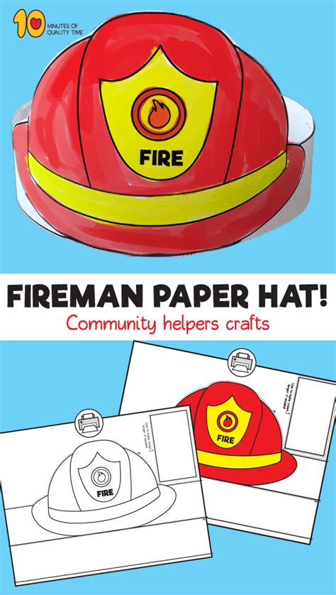 Firefighter Hat Craft Template