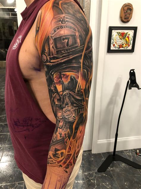 Firefighter Sleeve Tattoos