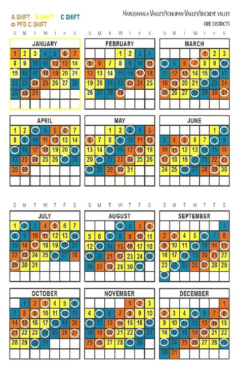 Firefighter Work Schedule Calendar