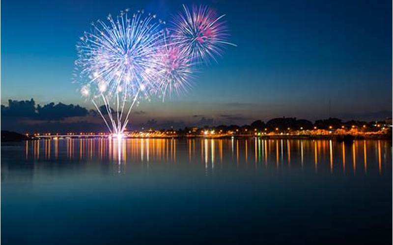 Fireworks Display Over Water
