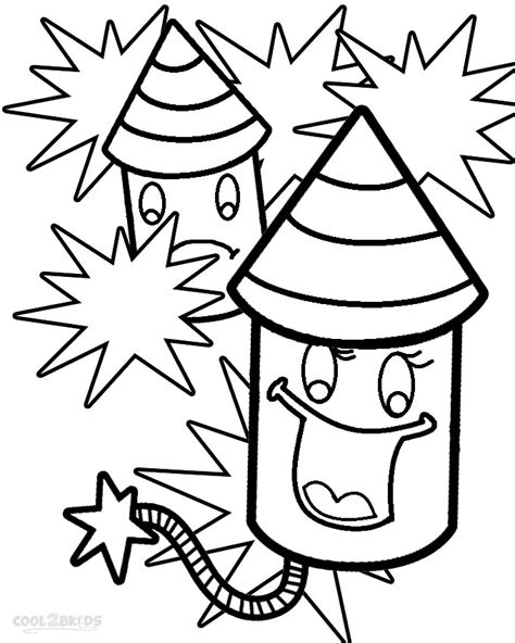 Fireworks Coloring Page Printable