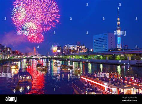 Fireworks over Sumida River