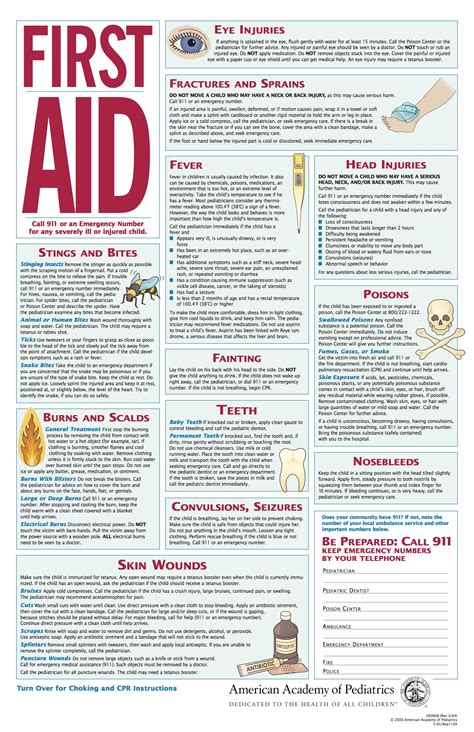 First Aid Manual Printable Free