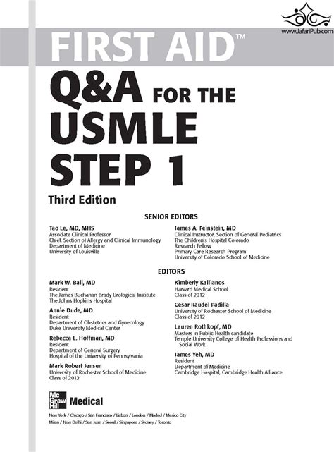 First Aid Q&A For The USMLE Step 1 Third Edition