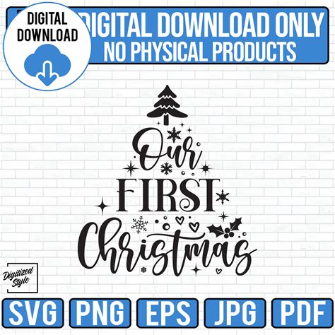 Elevate your Yuletide with Joyful First Christmas SVG Designs!
