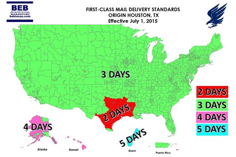 First Class Mail Delivery Map