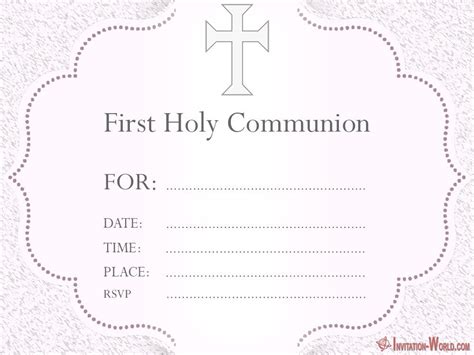 First Communion Invitation Template