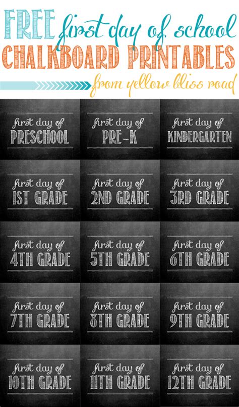 First Day Of 2md Grade Chalkboard Printable